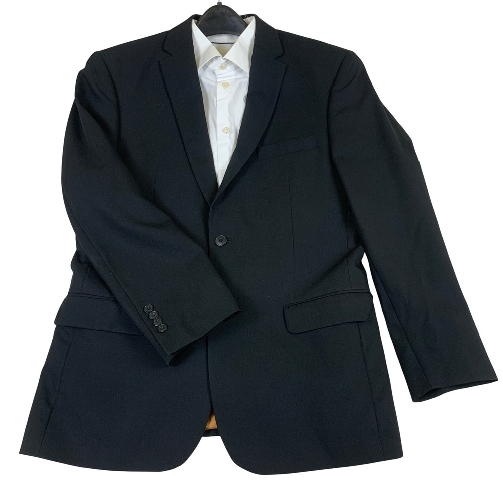 Jos. A. Bank Joseph Metropolitan Blazer 40R Black 100% Wool Slim Fit Suit Jacket